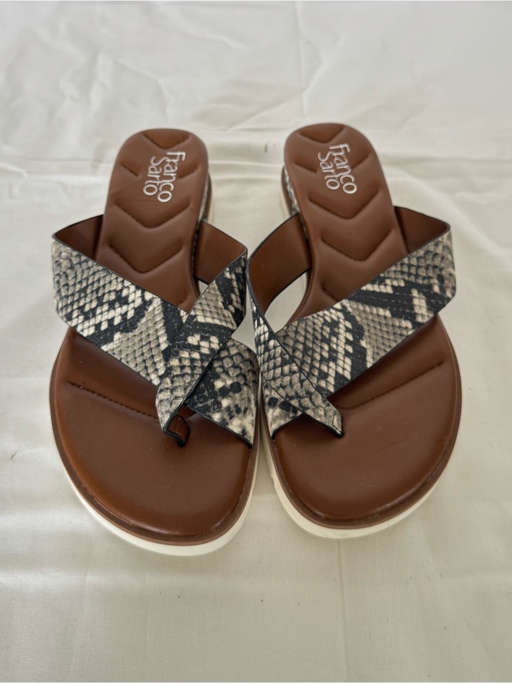 Franco Sarto  Darious Sandals with Snake-Print Straps Size 9M - Picture 2 of 7